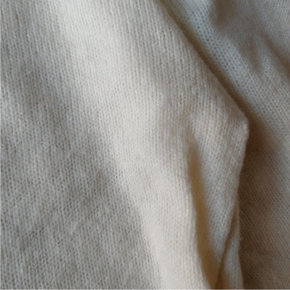 J. Crew White Ivory Ruffle Neck Wool-Blend Sweater medium - Picture 5 of 8